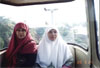 Datin Khadijah Ibrahim (isteri Presiden PAS) bersama dengan Puan Rahimah Husain (isteri Ahli Parlimen Bachok) semasa mengunjungi Taman Mini Indonesia Indah (berada di atas "skylift")